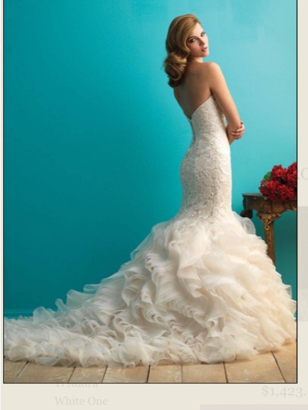 Strapless Lace Mermaid Wedding Gown in Ivory